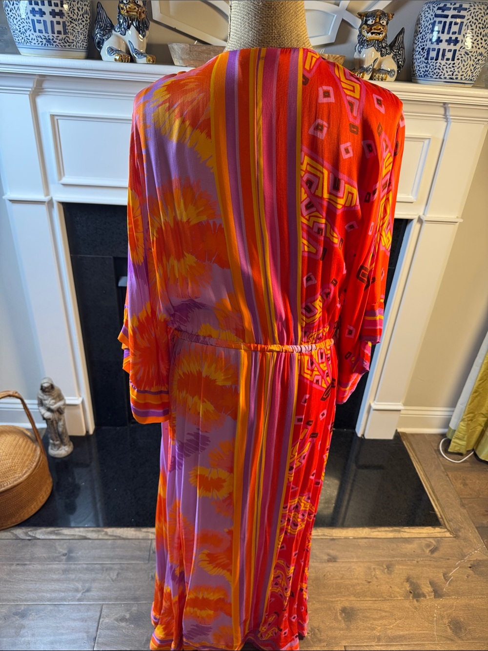 Farm Rio Vibrant Multi-Color V-Neck Maxi Dress - Picture 3 of 4